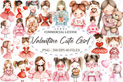 Valentine Cute Girl Clipart, an Illustration by designcity5 (Thumbnail 1 of 5)