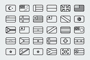 Outline rounded world flags, an Outline Icon by Xinh Studio (Thumbnail 1 of 4)