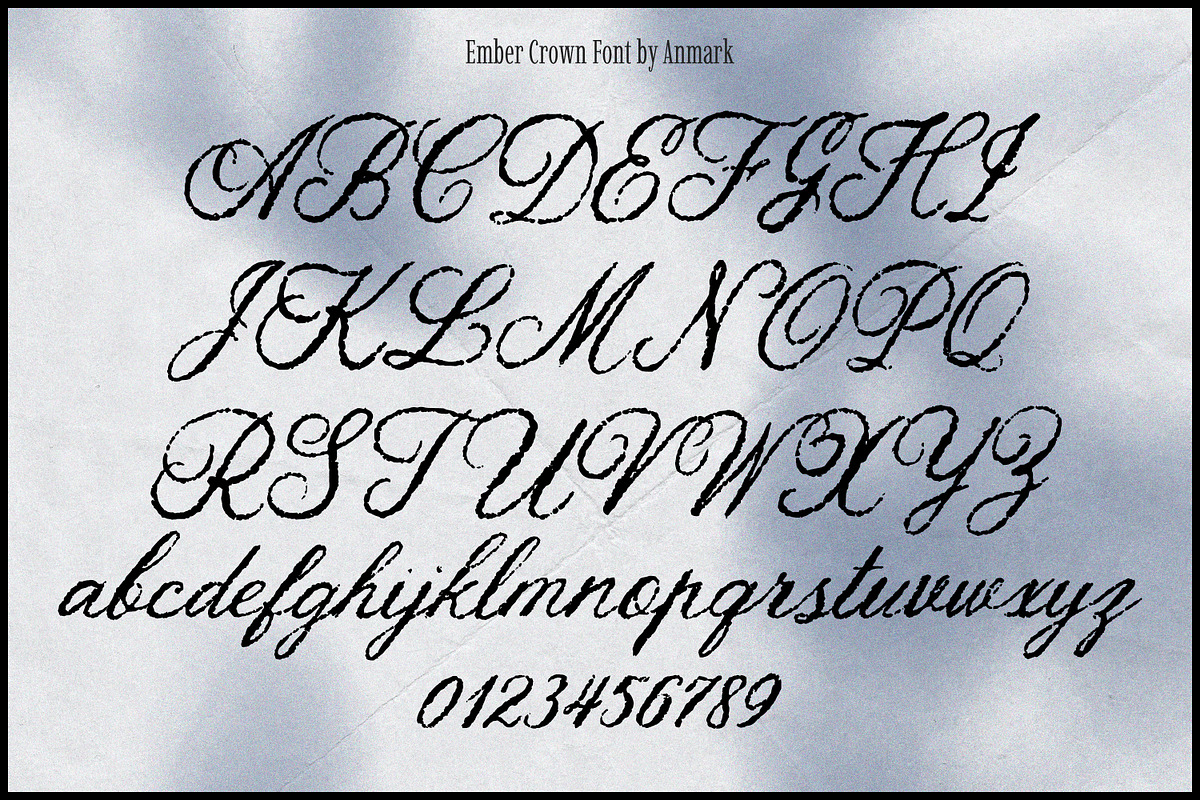 Ember Crown | Messy Textured Script, a Script Font by AnMark (Photo 4 of 12)