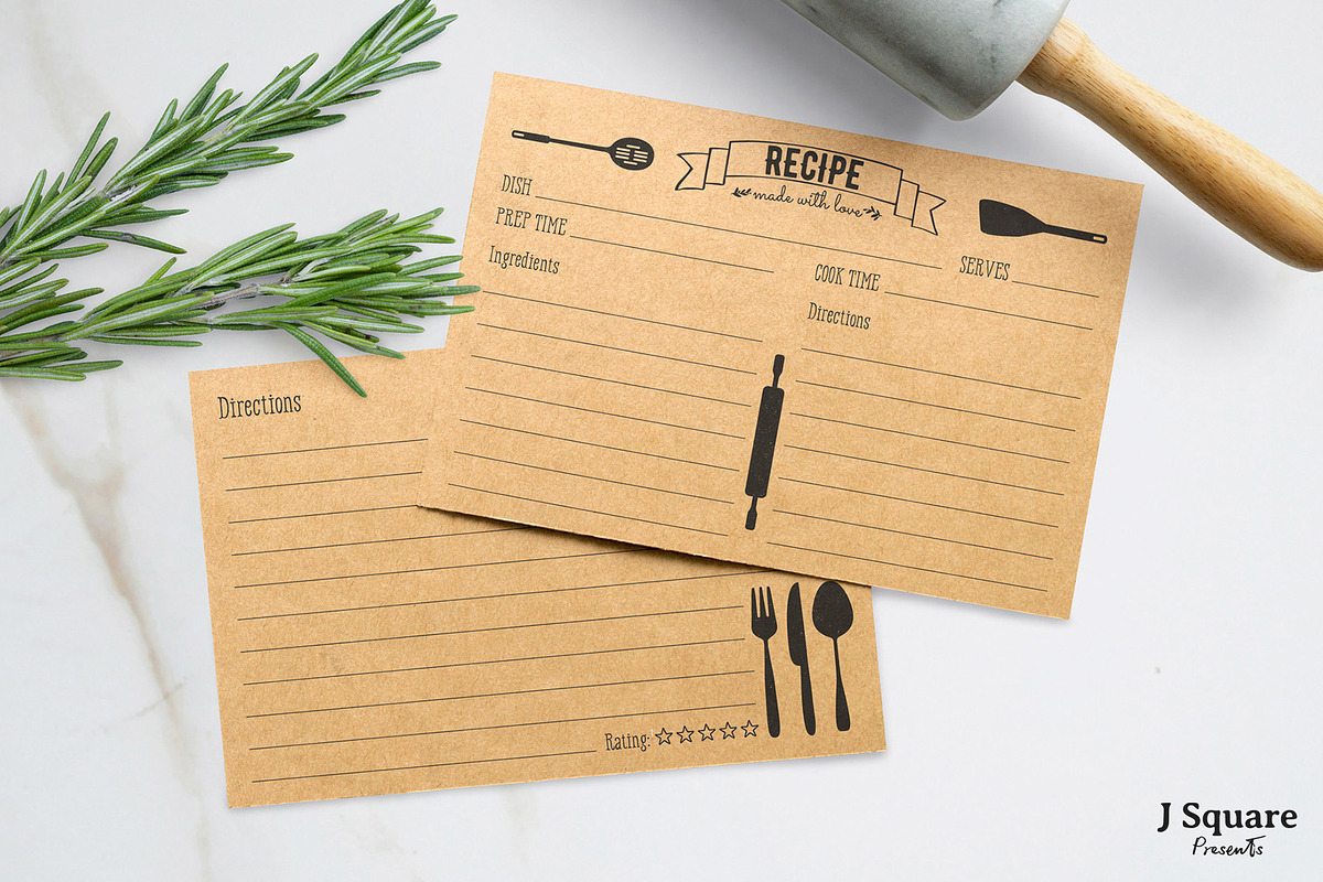 4x6 Recipe Card MockUp & Props, a Print Template by JSquarePresents (Photo 5 of 11)