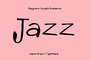 Jazz - A Musical Hand-drawn Typeface, a Handwritten Font by PlayFont Studio (Thumbnail 1 of 4)