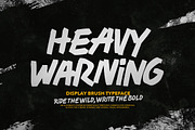 Heavy Warning - Display Brush Font, a Handwritten Font by Sarid Ezra (Thumbnail 1 of 9)