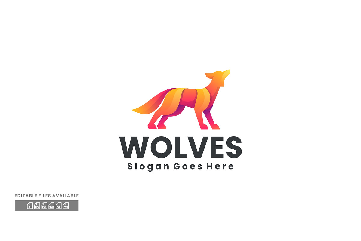 Wolves Gradient Colorful Logo, a Branding & Logo Template by ivan_artnivora