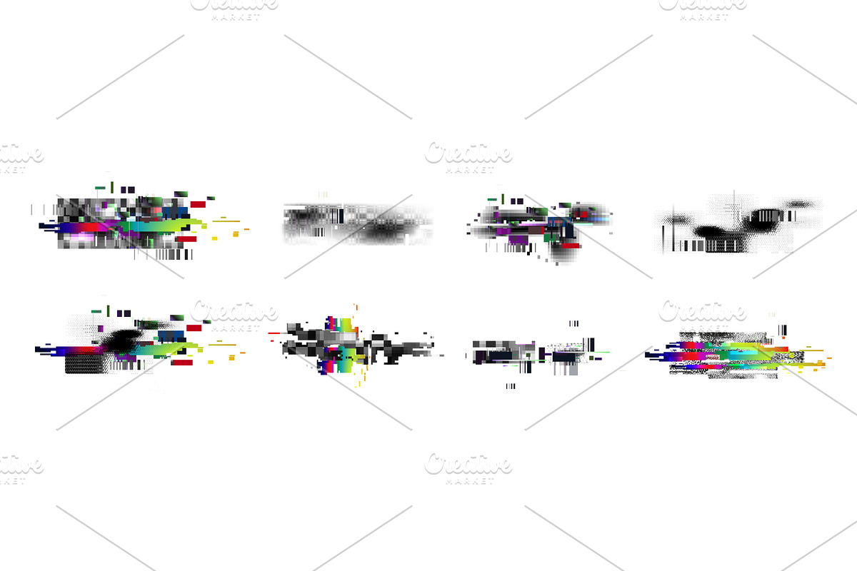 Glitch pixel art elements, a Technology Illustration by art PVP - market