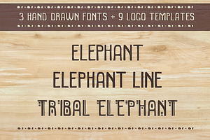 3 fonts and 9 logo templates