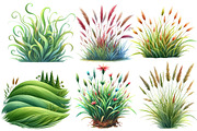Watercolor Grass clipart, an Illustration by Designworld (Thumbnail 2 of 6)