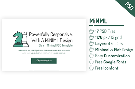 MiNML - Clean & Minimal PSD Template, an UI Kit Template by Saif71 - Shop