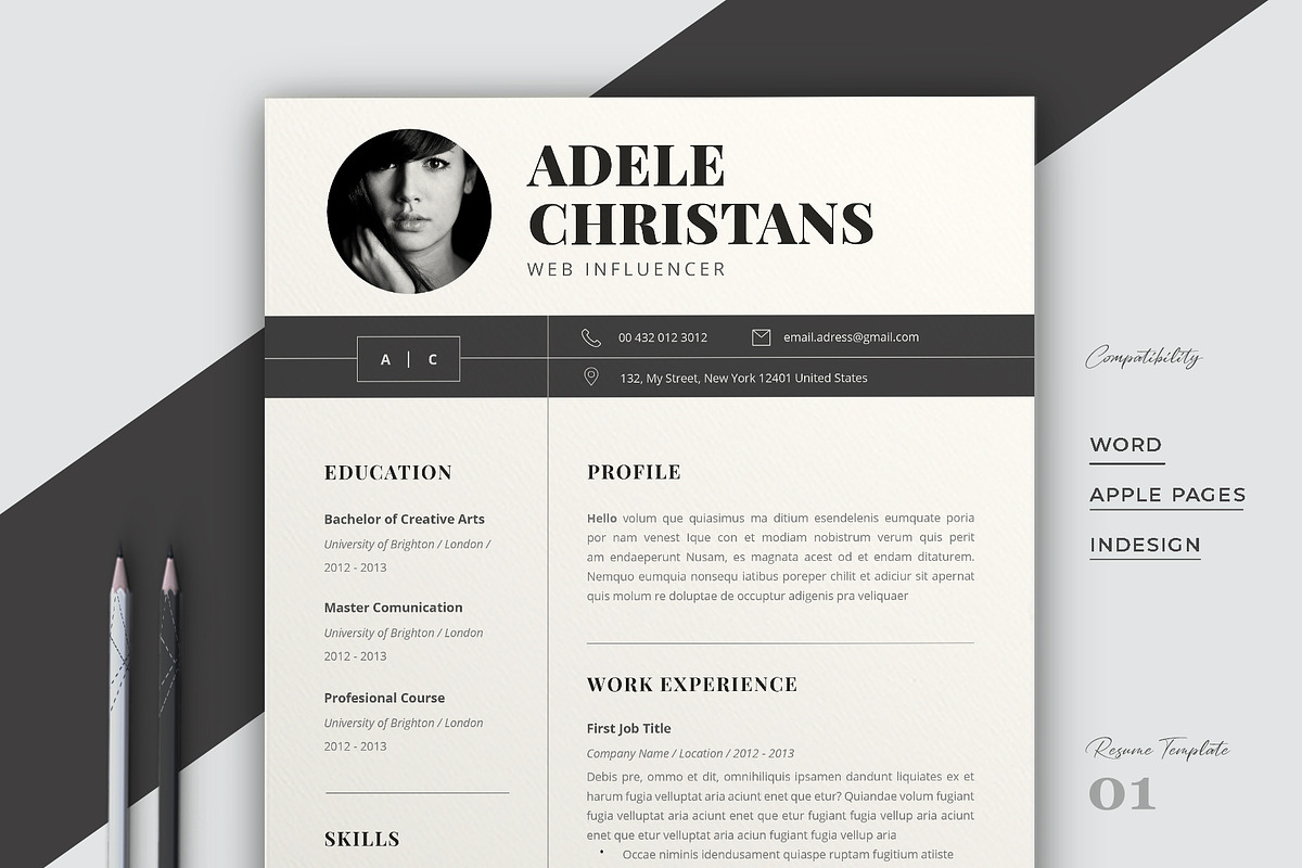 Resume Template Word, a Resume Template by Astut (Photo 1 of 6)