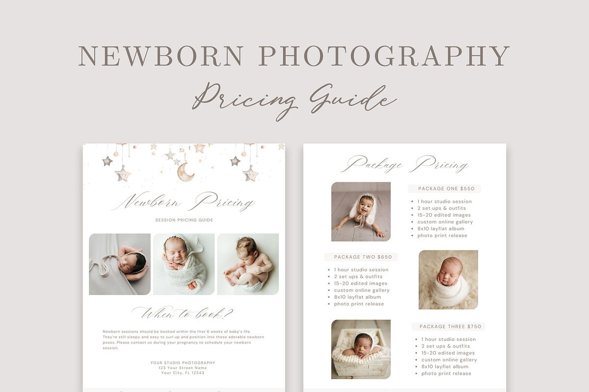 Newborn Photography Price List Canva, a Templates & Theme by Sweet Little Muse (Photo 1 of 5)