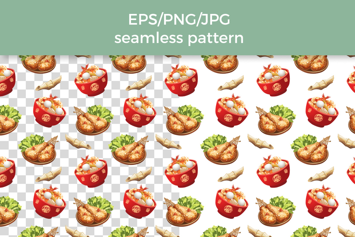 Japanese Food & Culture Patterns, a Food Illustration by InkyQueenArt (Photo 2 of 7)