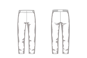 Sport Pants Fashion Flat Template