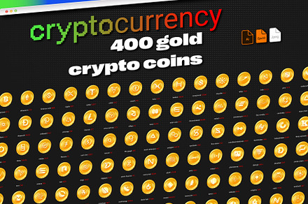 400 Crypto Currency Gold Coins