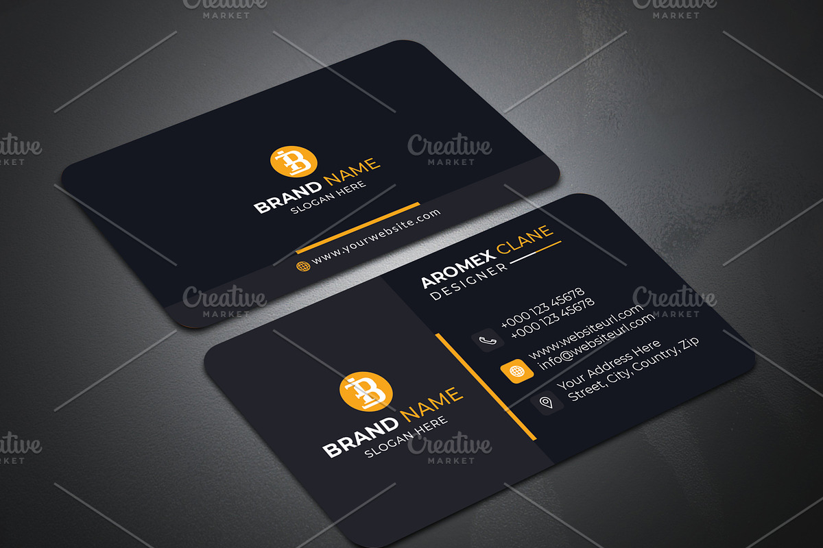 Orange Business Card Template, a Business Card Template by saifulbranding (Photo 1 of 4)