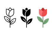 Tulip Flower Icons, a Solid Icon by Artonix (Thumbnail 2 of 2)