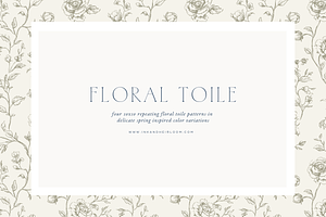 Pastel Floral Toile Digital Paper