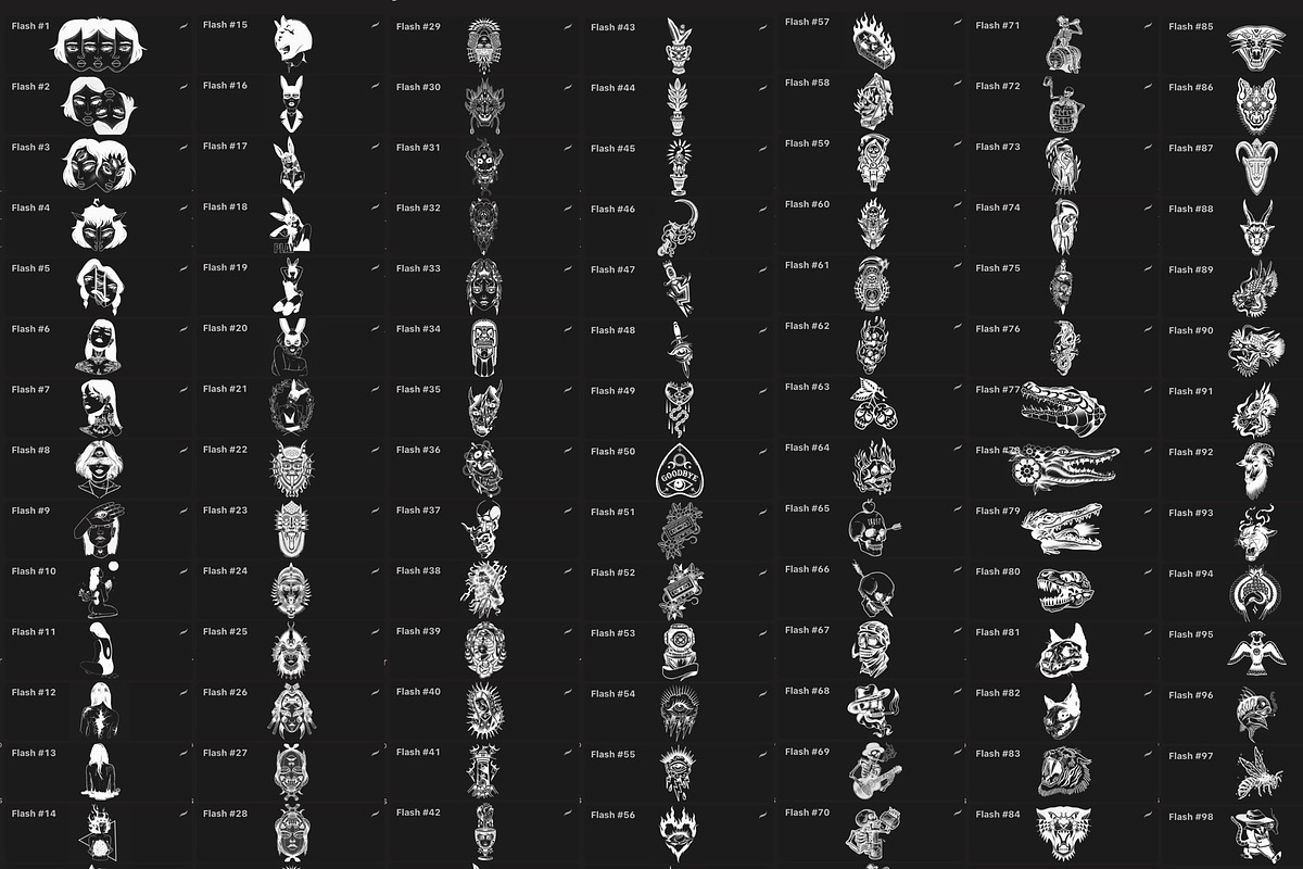 BUNDLE 1 - Tattoo Flash - Stamp Sets, a Brush Add-On by LA Studio Sthlm (Photo 11 of 17)