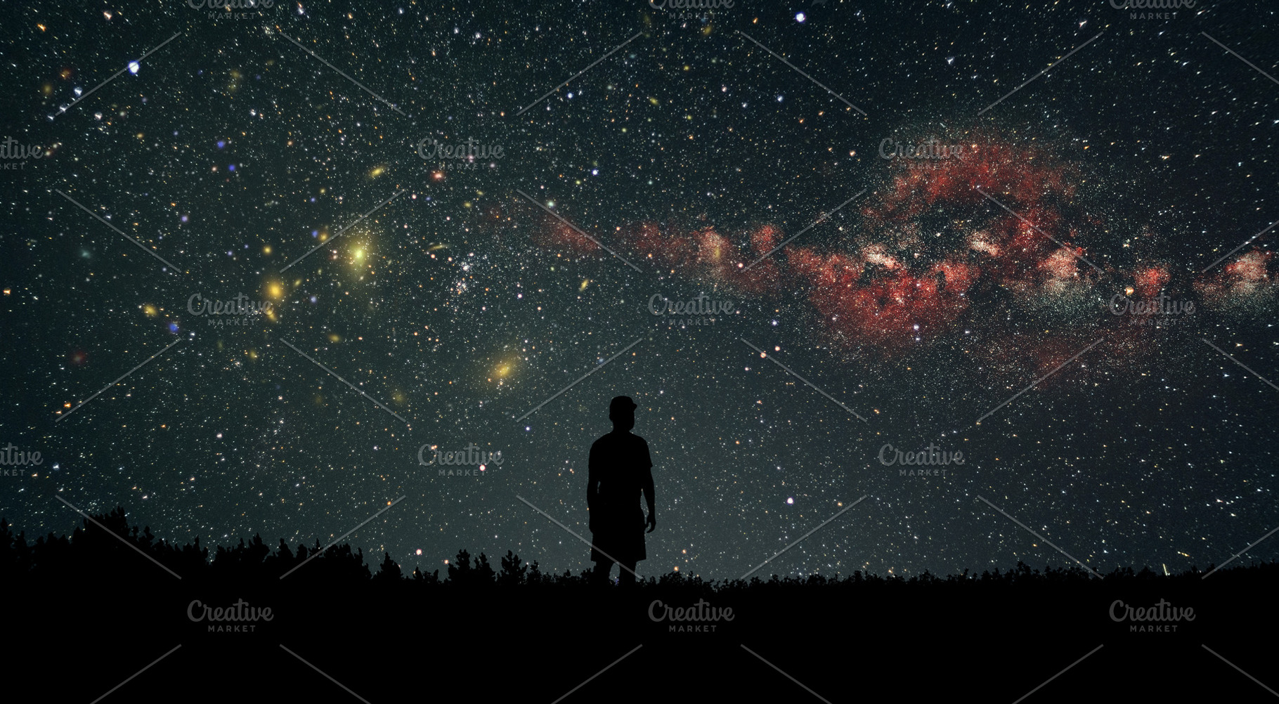 Man looking at the stars stock photo containing man and sky, an Abstract Photo by Rov.7