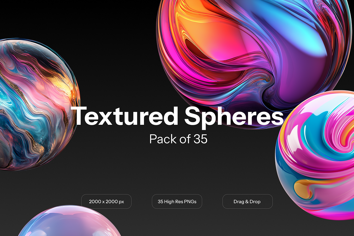 35 Textured Spheres Pack, an Object Graphic by neueworld (Photo 1 of 6)