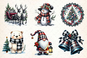 Black & White Plaid Christmas Bundle, a Work Illustration by Dream Creation (Thumbnail 4 of 5)