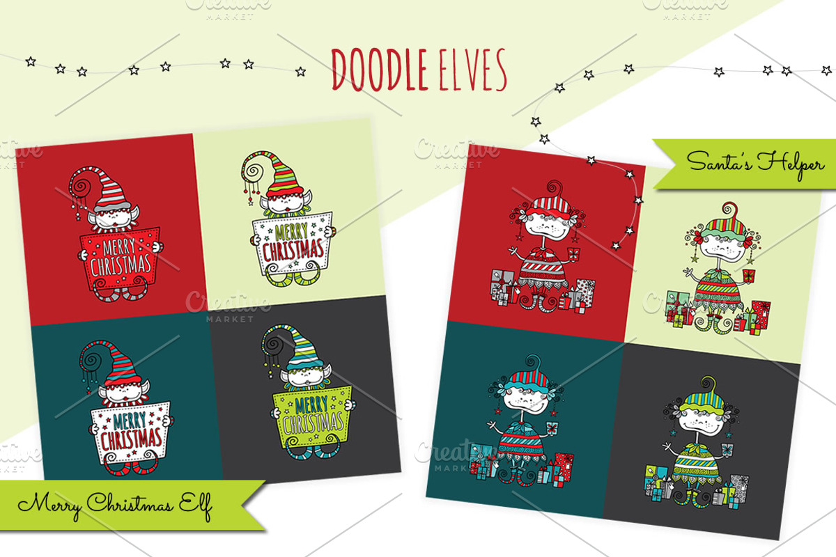 Set of Fun Christmas Doodles, an Illustration by Tazi Design (Photo 4 of 4)