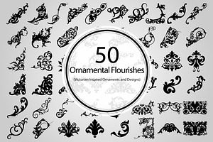 50 Ornamental Flourishes Vector