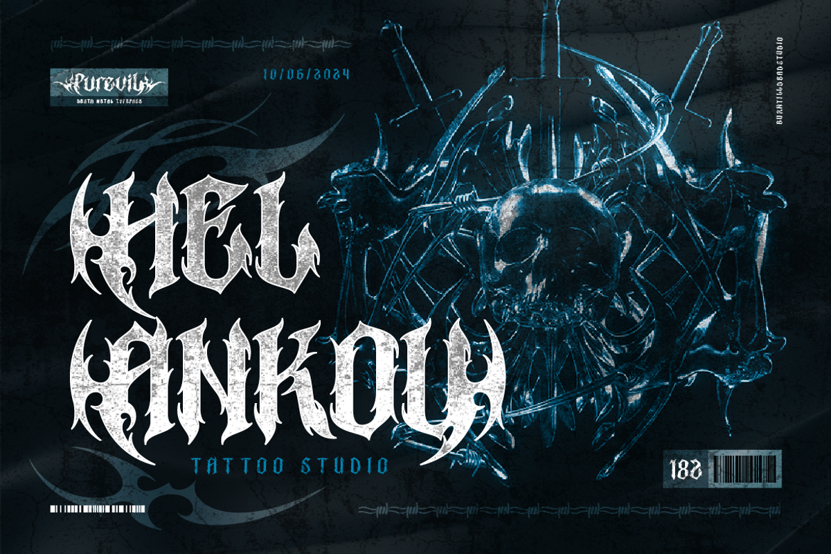 Purevil, a Blackletter Font by Burntilldead (Photo 5 of 13)