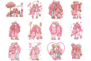 Funny Valentine Old Couple, an Illustration by Designking (Thumbnail 3 of 5)