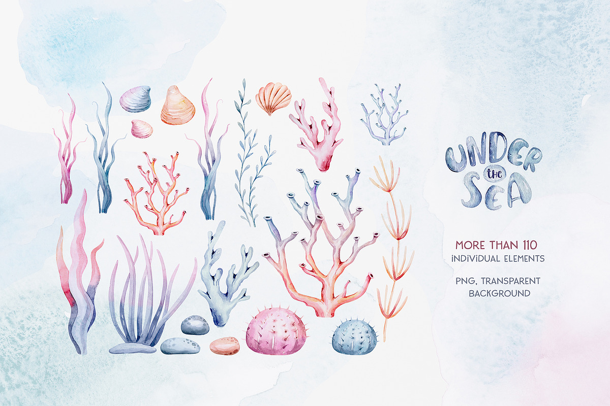 Under the sea watercolor set Part II, an Animal Illustration by Peace ART (Photo 7 of 22)