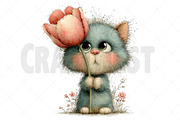 Whimsical Spring Cat Clipart PNG, an Illustration by Craft Nest (Thumbnail 12 of 12)