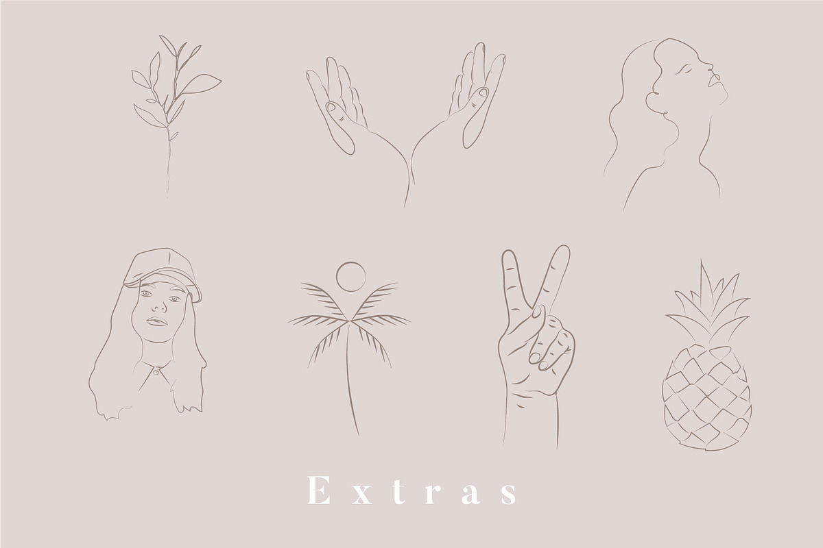 Feminine line drawing logo kit, a Branding & Logo Template by Tropical Type (Photo 9 of 9)