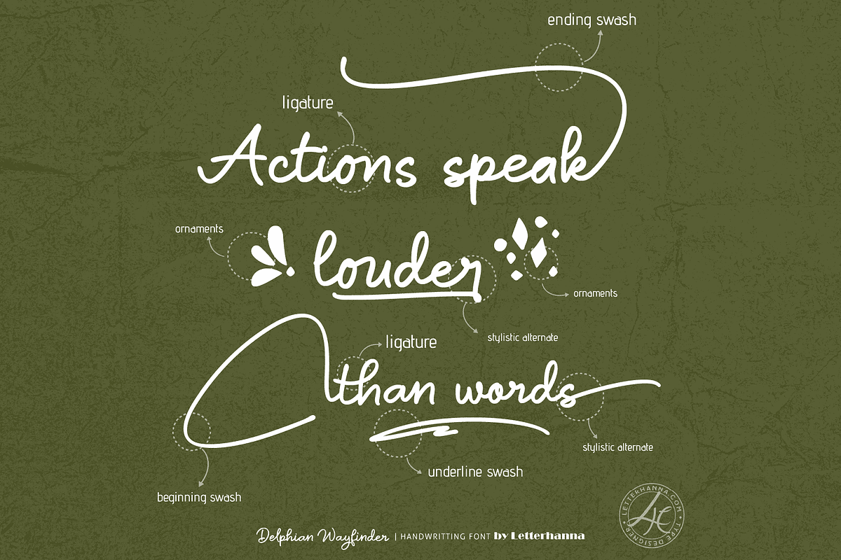 Delphian Wayfinder Font, a Handwritten Font by Letterhanna Studio (Photo 6 of 12)