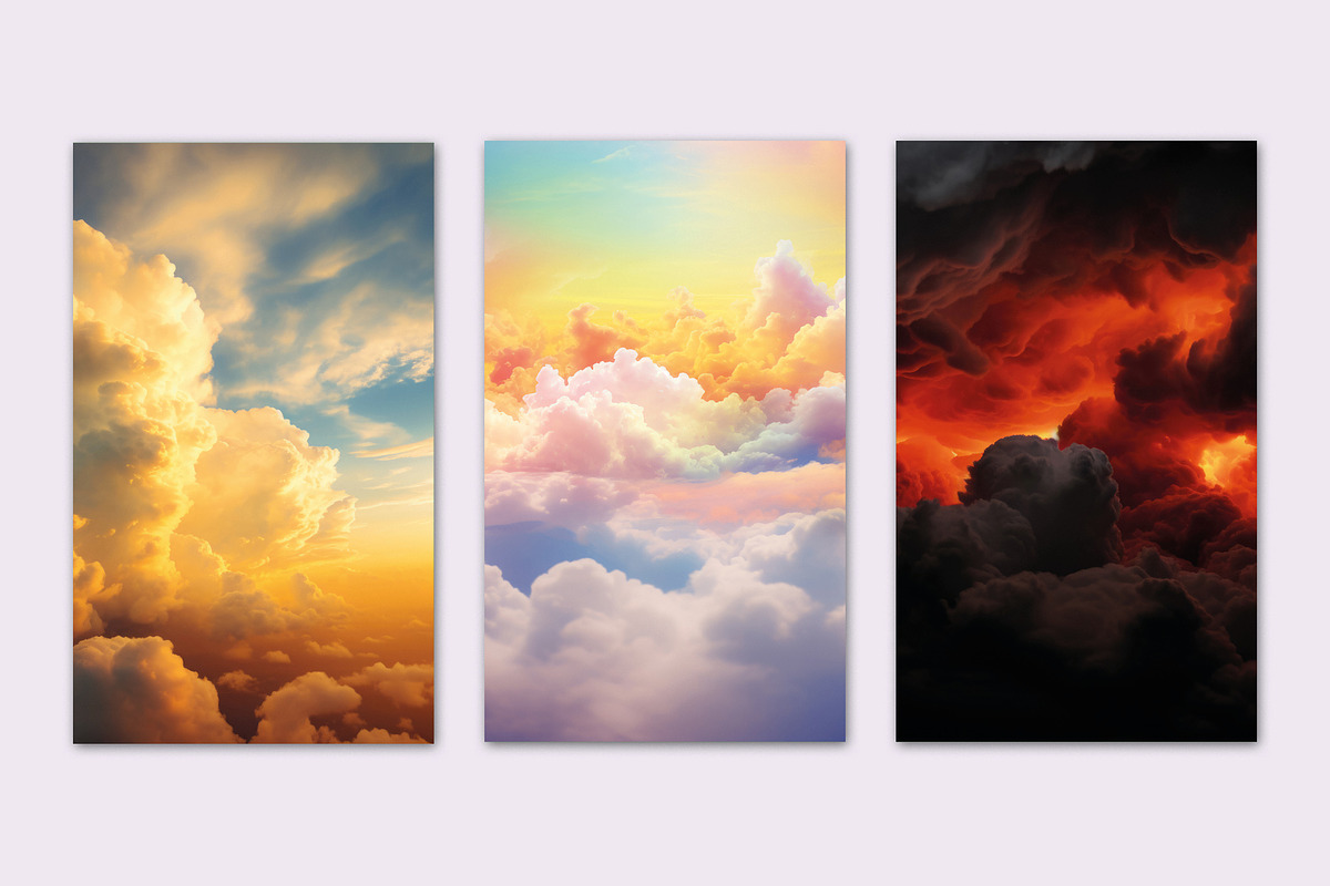 BRIGHT COLORED FANTASTIC CLOUDS, a Background Graphic by Sophico (Photo 3 of 5)