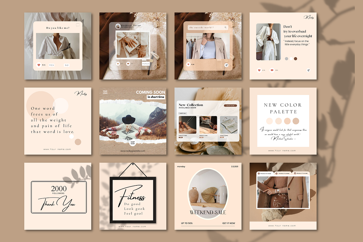 Boho Instagram post template, a Social Media Template by Meoww_Design (Photo 3 of 5)