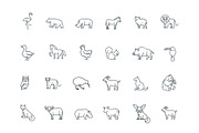 Vector icons. Zoo. Animals, an Outline Icon by Tettygreen (Thumbnail 2 of 2)