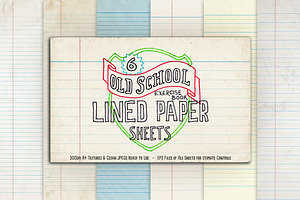 Old School Exercise Book Lined Paper