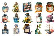 Fairy Apothecary Watercolor Clipart, an Illustration by Craft Nest (Thumbnail 2 of 4)