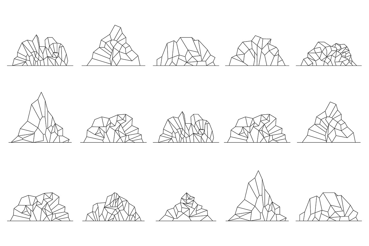set of abstract iceberg logo icon, a Branding & Logo Template by Pyruos ID