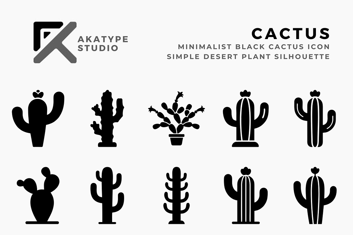 Cactus Icon, a Solid Icon by Akatype Studio (Photo 1 of 3)