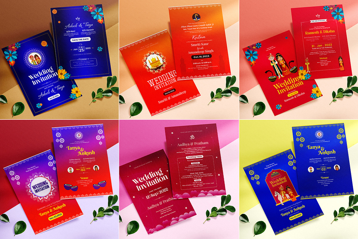Indian Wedding Invitation Cards, an Invitation Template by Creative Hatti (Photo 5 of 6)