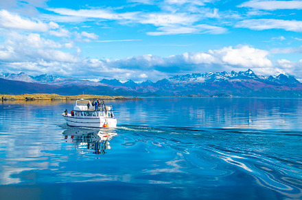 Tour ship sailing at beagle channel, ushuaia, argentina, a Nature Photo by DanFLCreativo