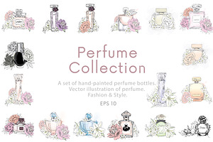 A set of vector perfume bottle.