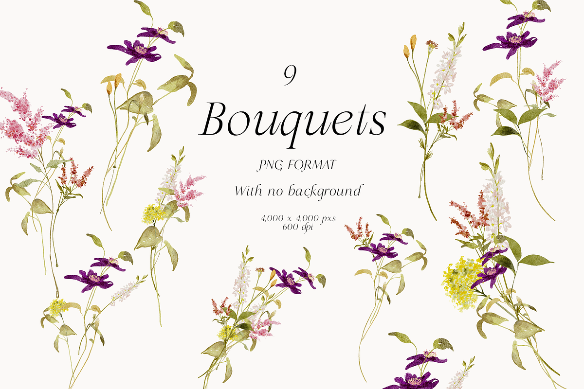 Wildflower spring watercolor florals, a Decorative Illustration by Grace Noboa Illustrations (Photo 3 of 9)