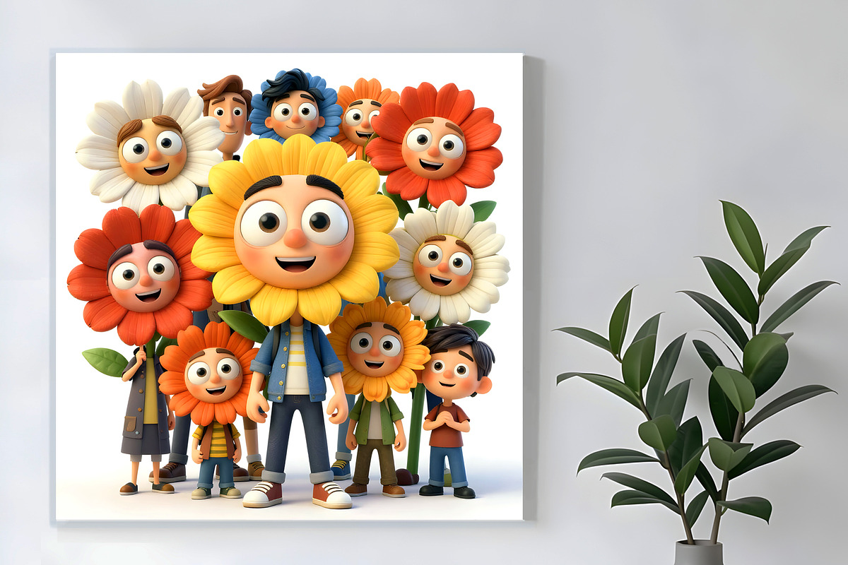 Flowers and Friends, a Person Illustration by Sharon Schwalbe (Photo 3 of 5)