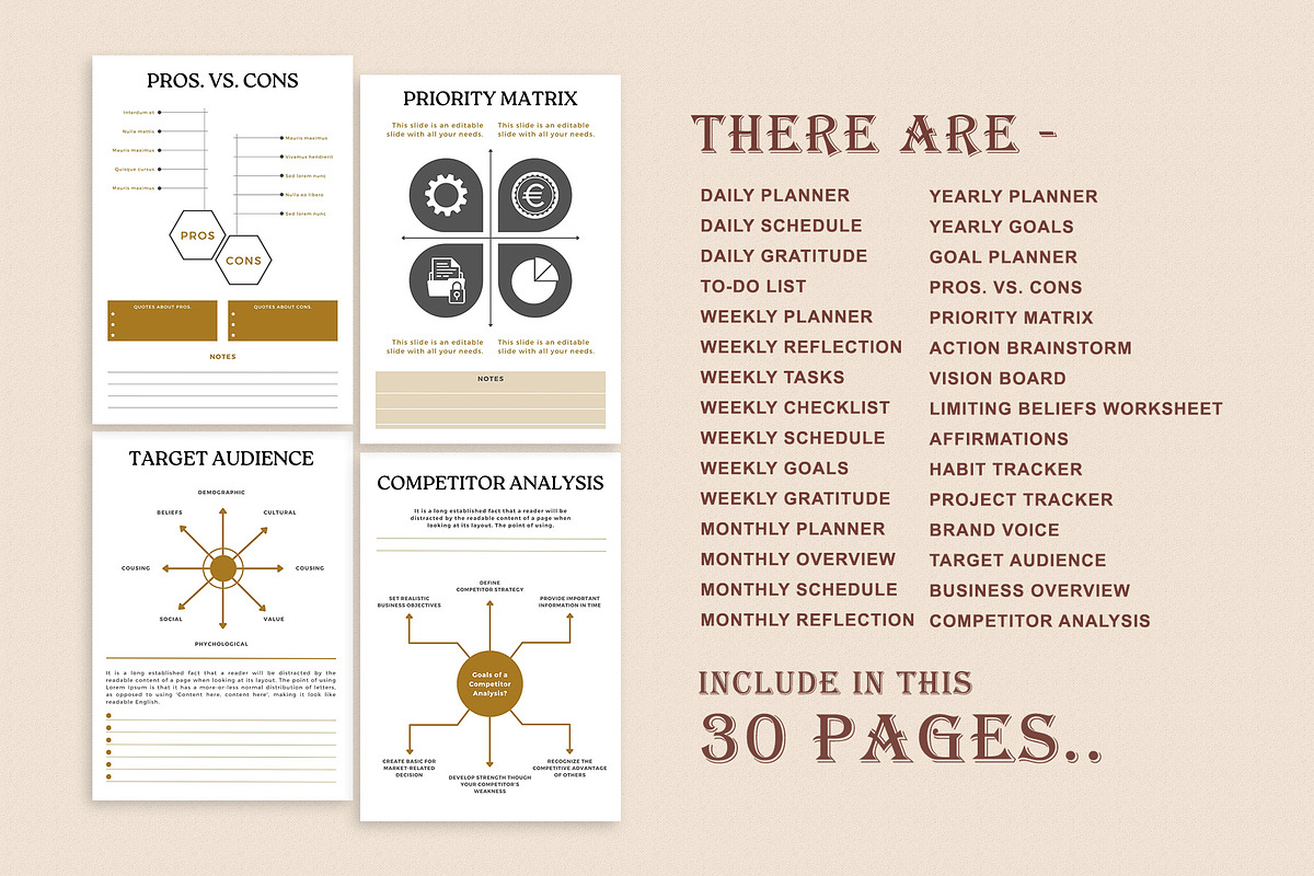Dream Life Ultimate Planners CANVA, a Stationery Template by Graphic Fabrica (Photo 8 of 8)