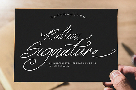Rattini Signature Font, a Script Font by NTC Graphic