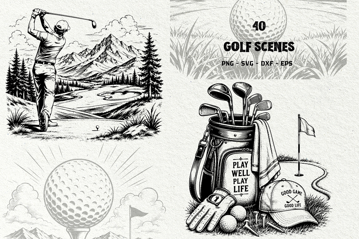 Golf Sport Line Art Graphics, a Sport Illustration by DENIDigitalArtSudio (Photo 1 of 7)
