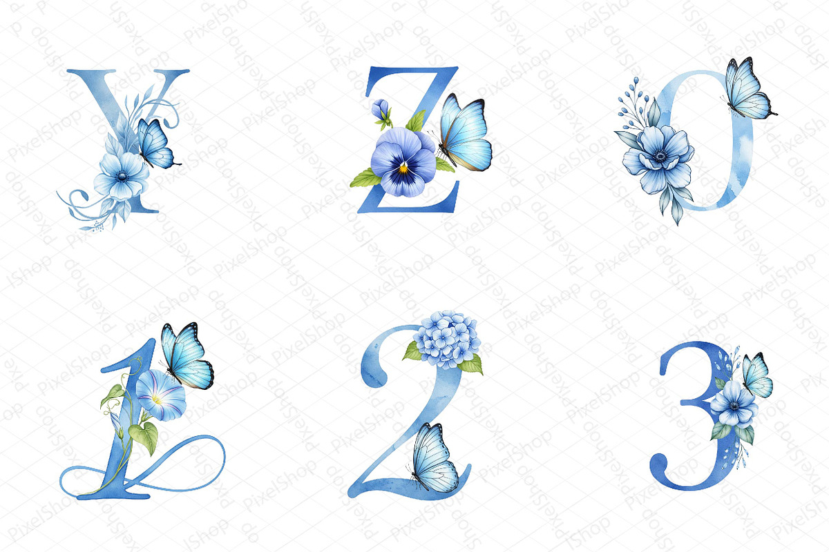 Watercolor Butterfly Alphabet Clipar, an Illustration by DreamPrint404 (Photo 4 of 4)