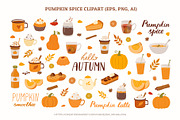 Pumpkin Spice Autumn Clipart, a Seasonal Illustration by Nadezhda Mikhailova (Thumbnail 3 of 10)