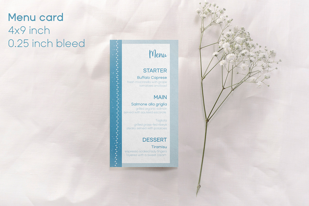 Elegant blue wedding invitation set, an Invitation Template by MariiaVD (Photo 3 of 11)