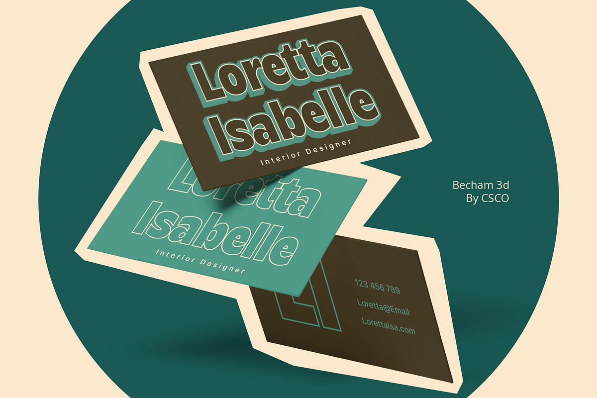 Becham 3D, a Sans Serif Font by Craft Supply Co. (Photo 4 of 8)